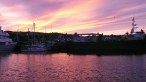 Avondrood valt over Penzance