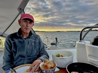 Late maaltijd in de baai van Ile Tatihou